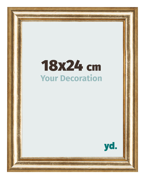 Cadre Photo 18x24cm Or Antique MDF Lazio De Face Mesure | Yourdecoration.fr