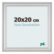 Cadre Photo 20x20cm Argent Mat MDF Lazio De Face Mesure | Yourdecoration.fr