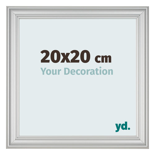 Cadre Photo 20x20cm Argent Mat MDF Lazio De Face Mesure | Yourdecoration.fr
