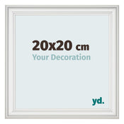 Cadre Photo 20x20cm Blanc Patine MDF Lazio De Face Mesure | Yourdecoration.fr
