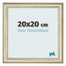 Cadre Photo 20x20cm Brillance Metallique MDF Lazio De Face Mesure | Yourdecoration.fr