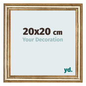 Cadre Photo 20x20cm Or Antique MDF Lazio De Face Mesure | Yourdecoration.fr