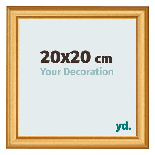 Cadre Photo 20x20cm Or Mat MDF Lazio De Face Mesure | Yourdecoration.fr