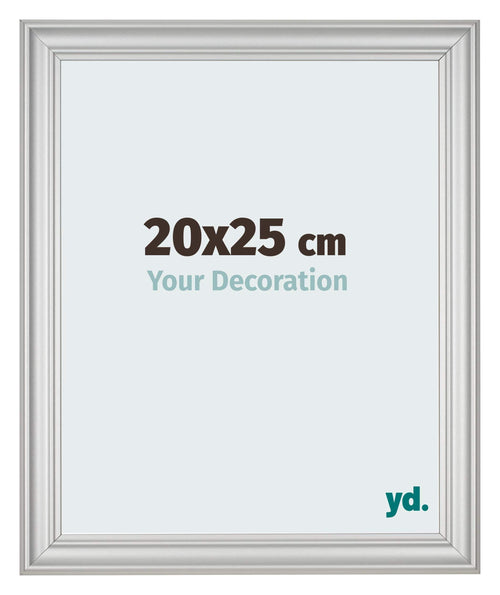 Cadre Photo 20x25cm Argent Mat MDF Lazio De Face Mesure | Yourdecoration.fr