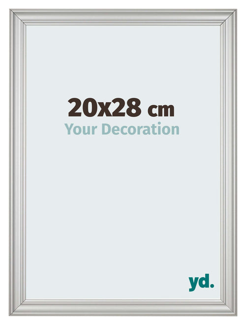 Cadre Photo 20x28cm Argent Mat MDF Lazio De Face Mesure | Yourdecoration.fr