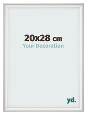 Cadre Photo 20x28cm Blanc Patine MDF Lazio De Face Mesure | Yourdecoration.fr