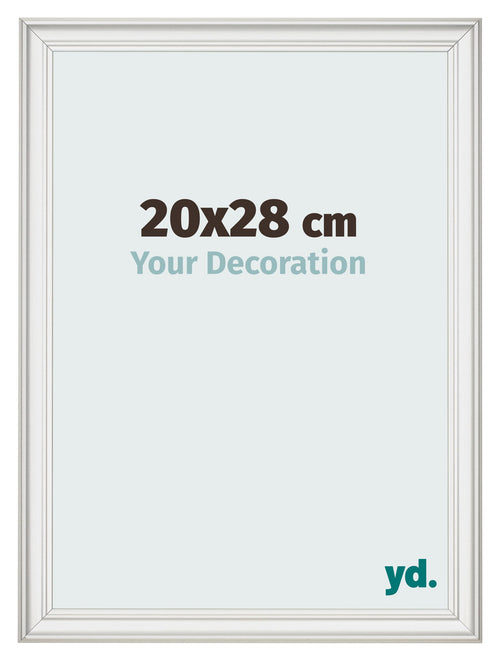 Cadre Photo 20x28cm Blanc Patine MDF Lazio De Face Mesure | Yourdecoration.fr