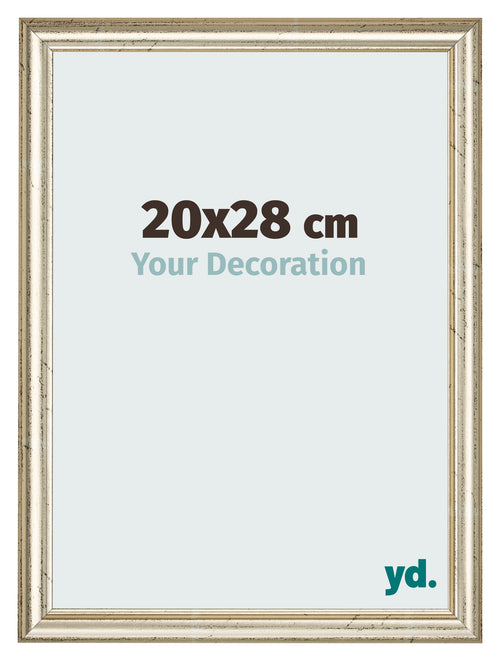 Cadre Photo 20x28cm Brillance Metallique MDF Lazio De Face Mesure | Yourdecoration.fr
