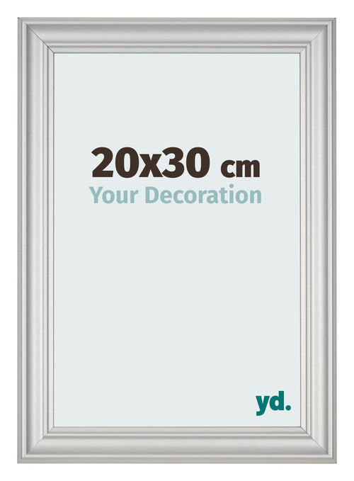 Cadre Photo 20x30cm Argent Mat MDF Lazio De Face Mesure | Yourdecoration.fr