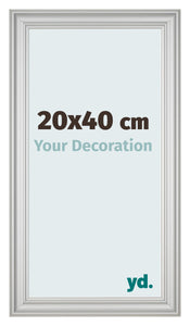 Cadre Photo 20x40cm Argent Mat MDF Lazio De Face Mesure | Yourdecoration.fr