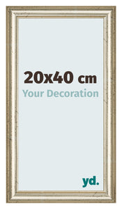 Cadre Photo 20x40cm Brillance Metallique MDF Lazio De Face Mesure | Yourdecoration.fr