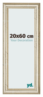 Cadre Photo 20x60cm Brillance Metallique MDF Lazio De Face Mesure | Yourdecoration.fr