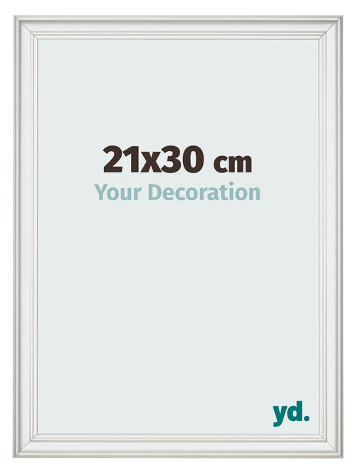 Cadre Photo 21x30cm Blanc Patine MDF Lazio De Face Mesure | Yourdecoration.fr