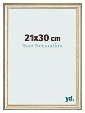 Cadre Photo 21x30cm Brillance Metallique MDF Lazio De Face Mesure | Yourdecoration.fr