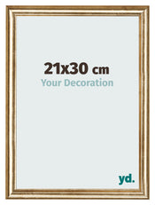 Cadre Photo 21x30cm Or Antique MDF Lazio De Face Mesure | Yourdecoration.fr