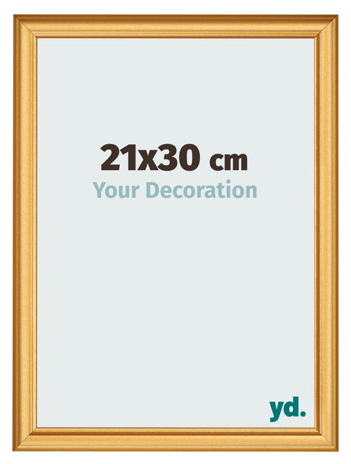 Cadre Photo 21x30cm Or Mat MDF Lazio De Face Mesure | Yourdecoration.fr