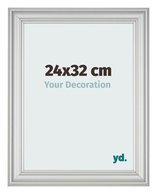 Cadre Photo 24x32cm Argent Mat MDF Lazio De Face Mesure | Yourdecoration.fr