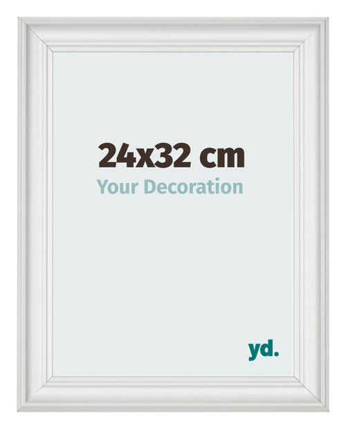 Cadre Photo 24x32cm Blanc Patine MDF Lazio De Face Mesure | Yourdecoration.fr