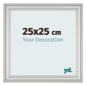 Cadre Photo 25x25cm Argent Mat MDF Lazio De Face Mesure | Yourdecoration.fr