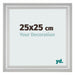 Cadre Photo 25x25cm Argent Mat MDF Lazio De Face Mesure | Yourdecoration.fr