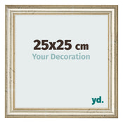 Cadre Photo 25x25cm Brillance Metallique MDF Lazio De Face Mesure | Yourdecoration.fr