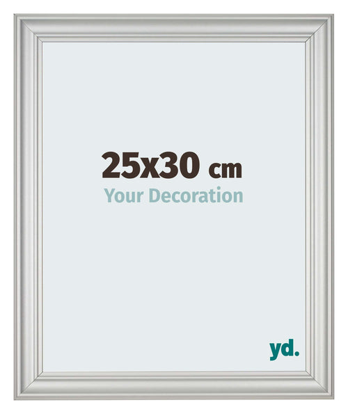 Cadre Photo 25x30cm Argent Mat MDF Lazio De Face Mesure | Yourdecoration.fr
