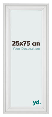 Cadre Photo 25x75cm Blanc Patine MDF Lazio De Face Mesure | Yourdecoration.fr
