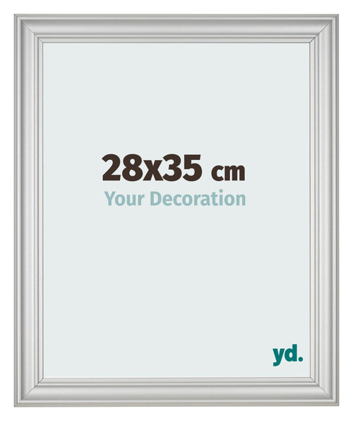 Cadre Photo 28x35cm Argent Mat MDF Lazio De Face Mesure | Yourdecoration.fr