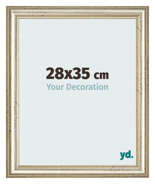 Cadre Photo 28x35cm Brillance Metallique MDF Lazio De Face Mesure | Yourdecoration.fr
