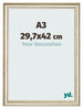 Cadre Photo 29 7x42cm A3 Brillance Metallique MDF Lazio De Face Mesure | Yourdecoration.fr