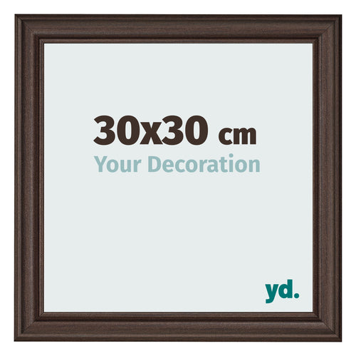 Cadre Photo 30x30cm Chene Fonce MDF Lazio De Face Mesure | Yourdecoration.fr