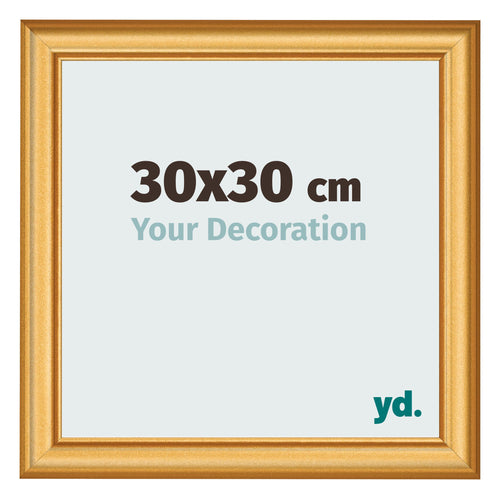 Cadre Photo 30x30cm Or Mat MDF Lazio De Face Mesure | Yourdecoration.fr