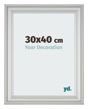Cadre Photo 30x40cm Argent Mat MDF Lazio De Face Mesure | Yourdecoration.fr