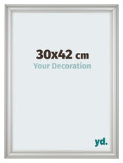 Cadre Photo 30x42cm Argent Mat MDF Lazio De Face Mesure | Yourdecoration.fr