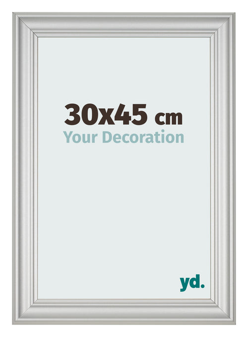 Cadre Photo 30x45cm Argent Mat MDF Lazio De Face Mesure | Yourdecoration.fr