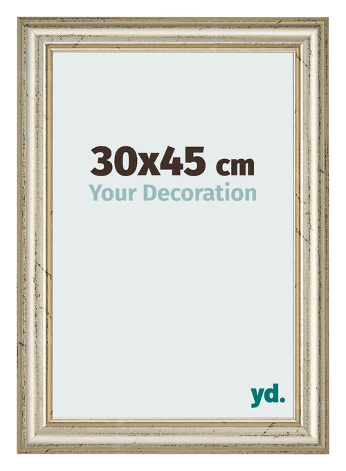 Cadre Photo 30x45cm Brillance Metallique MDF Lazio De Face Mesure | Yourdecoration.fr