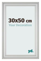Cadre Photo 30x50cm Argent Mat MDF Lazio De Face Mesure | Yourdecoration.fr