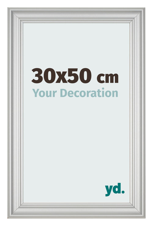 Cadre Photo 30x50cm Argent Mat MDF Lazio De Face Mesure | Yourdecoration.fr