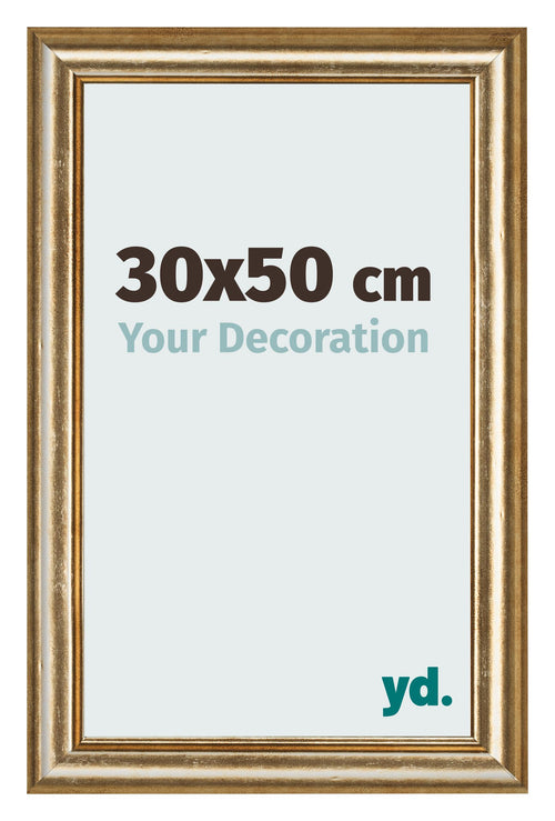 Cadre Photo 30x50cm Or Antique MDF Lazio De Face Mesure | Yourdecoration.fr