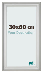 Cadre Photo 30x60cm Argent Mat MDF Lazio De Face Mesure | Yourdecoration.fr