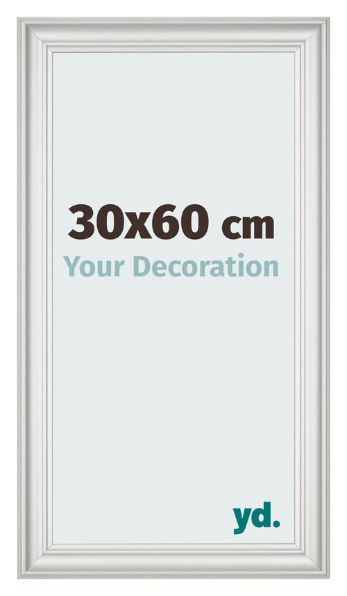 Cadre Photo 30x60cm Blanc Patine MDF Lazio De Face Mesure | Yourdecoration.fr