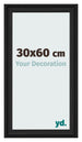 Cadre Photo 30x60cm Noir Grain de Bois MDF Lazio De Face Mesure | Yourdecoration.fr