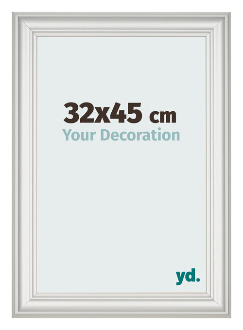 Cadre Photo 32x45cm Blanc Patine MDF Lazio De Face Mesure | Yourdecoration.fr