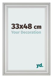 Cadre Photo 33x48cm Argent Mat MDF Lazio De Face Mesure | Yourdecoration.fr