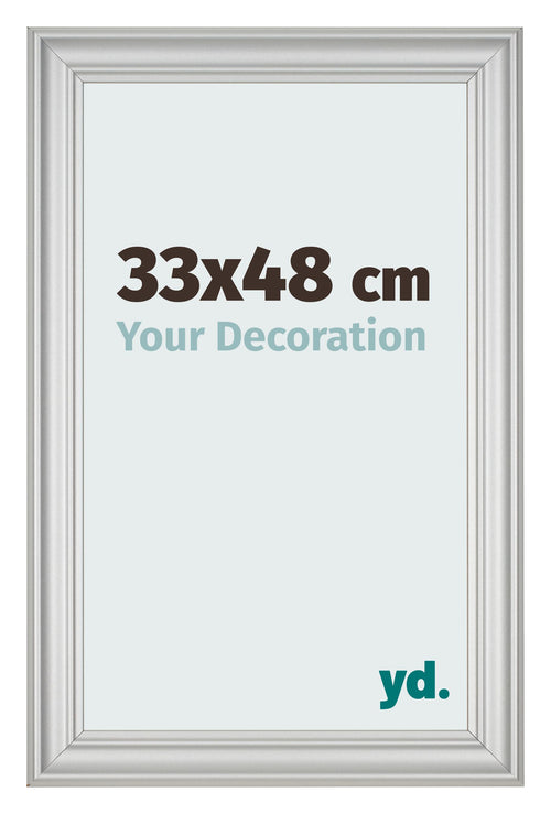 Cadre Photo 33x48cm Argent Mat MDF Lazio De Face Mesure | Yourdecoration.fr