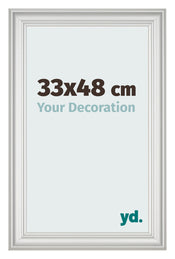 Cadre Photo 33x48cm Blanc Patine MDF Lazio De Face Mesure | Yourdecoration.fr