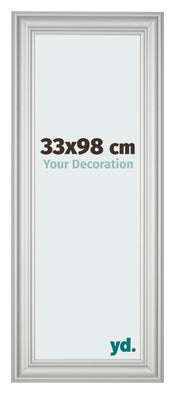 Cadre Photo 33x98cm Argent Mat MDF Lazio De Face Mesure | Yourdecoration.fr