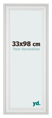 Cadre Photo 33x98cm Blanc Patine MDF Lazio De Face Mesure | Yourdecoration.fr