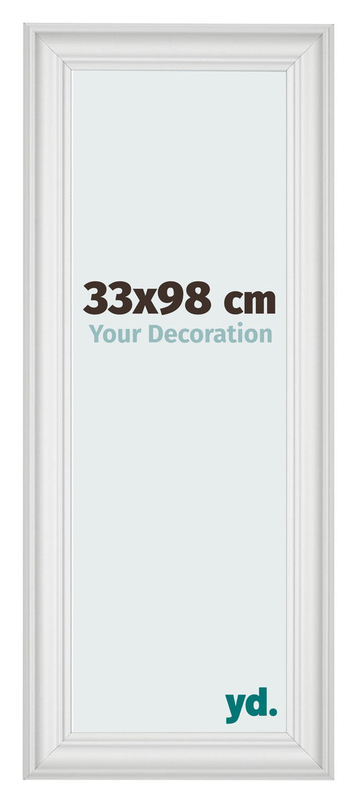 Cadre Photo 33x98cm Blanc Patine MDF Lazio De Face Mesure | Yourdecoration.fr