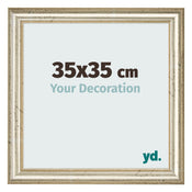 Cadre Photo 35x35cm Brillance Metallique MDF Lazio De Face Mesure | Yourdecoration.fr